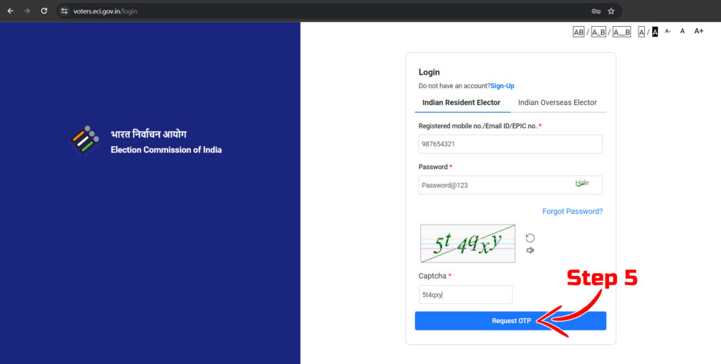 How to download Voter Id Card Step 5