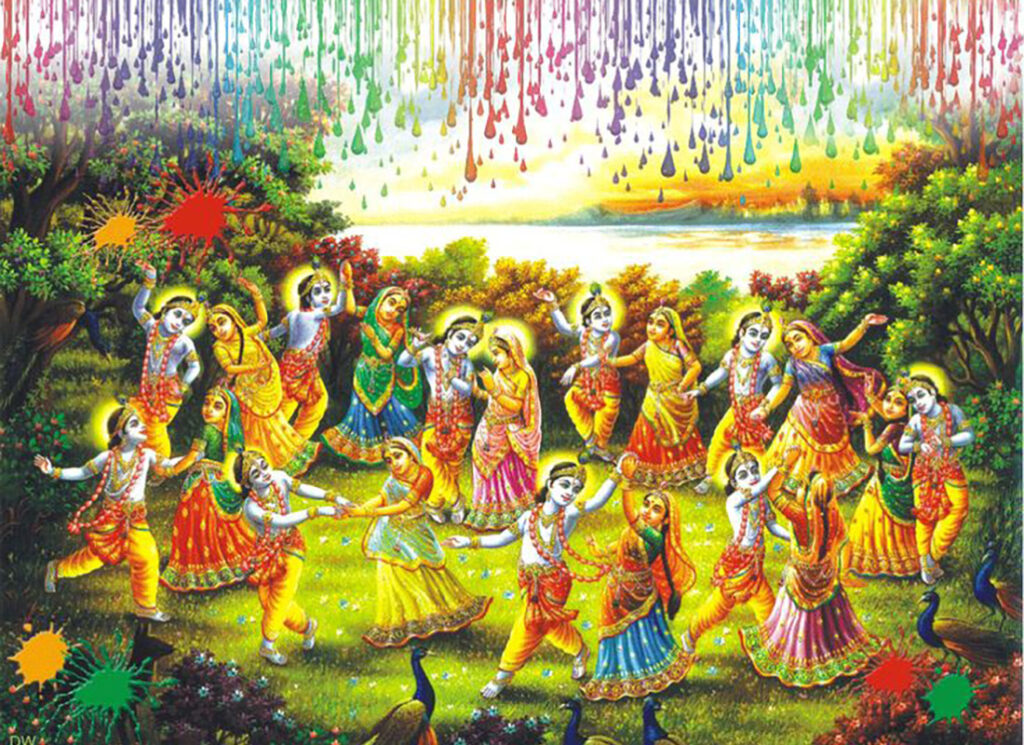 Lord Krishna Playing Holi With Radha