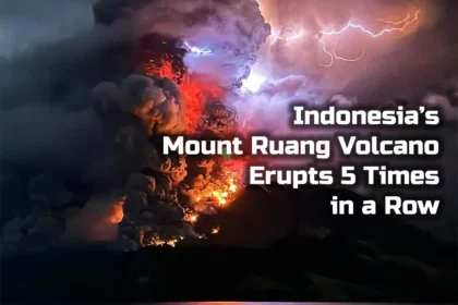 Indonesia’s Mount Ruang Volcano Erupts 5 Times in a Row